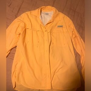 Columbia, color is orange, and size small